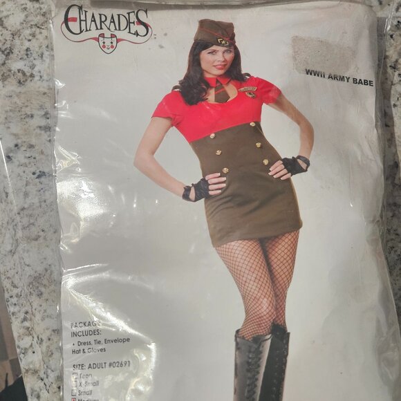 Charades WW2 Army Babe Military Costume - Picture 3 of 4